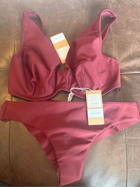 Burgundy Two-Piece Bikini Set